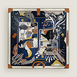 Bagage a Main scarf 90 - Blue | Hermès Canada